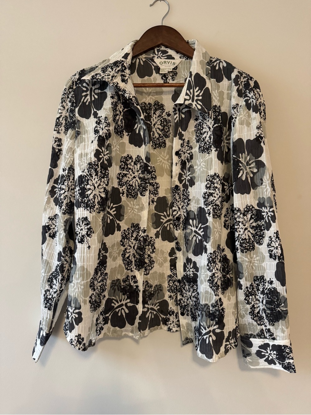 Orvis Black & White Floral Button-Front Women's Jacket